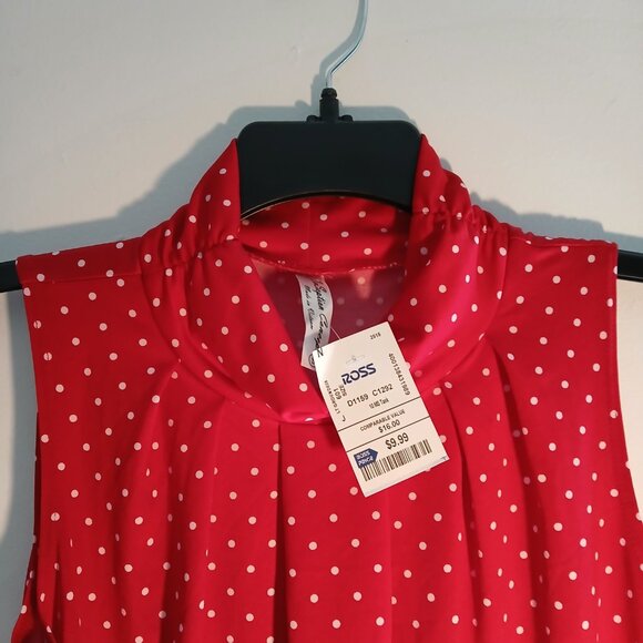 PerSeption Concept Red Top with white dots, Size Small - Picture 3 of 8